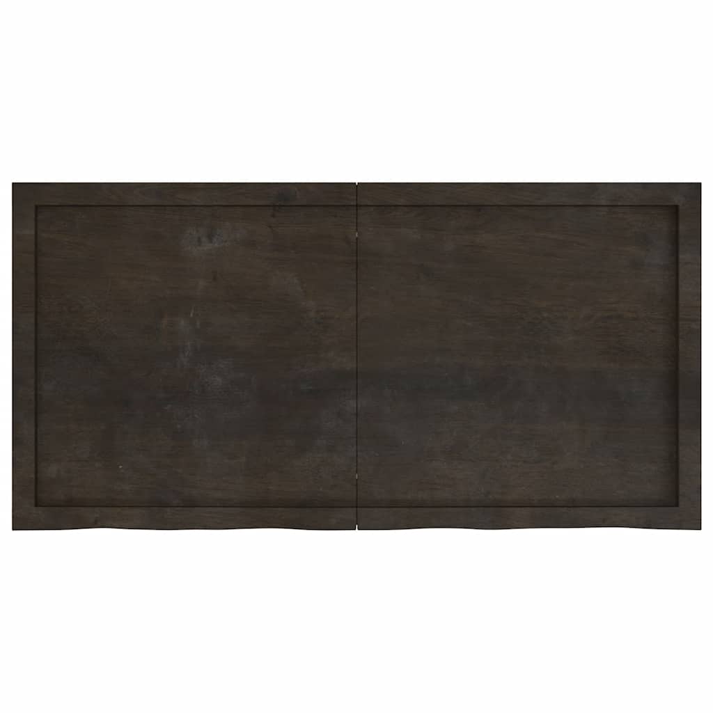 sötétbarna kezelt tömör tölgyfa asztallap 120x60x(2-4) cm