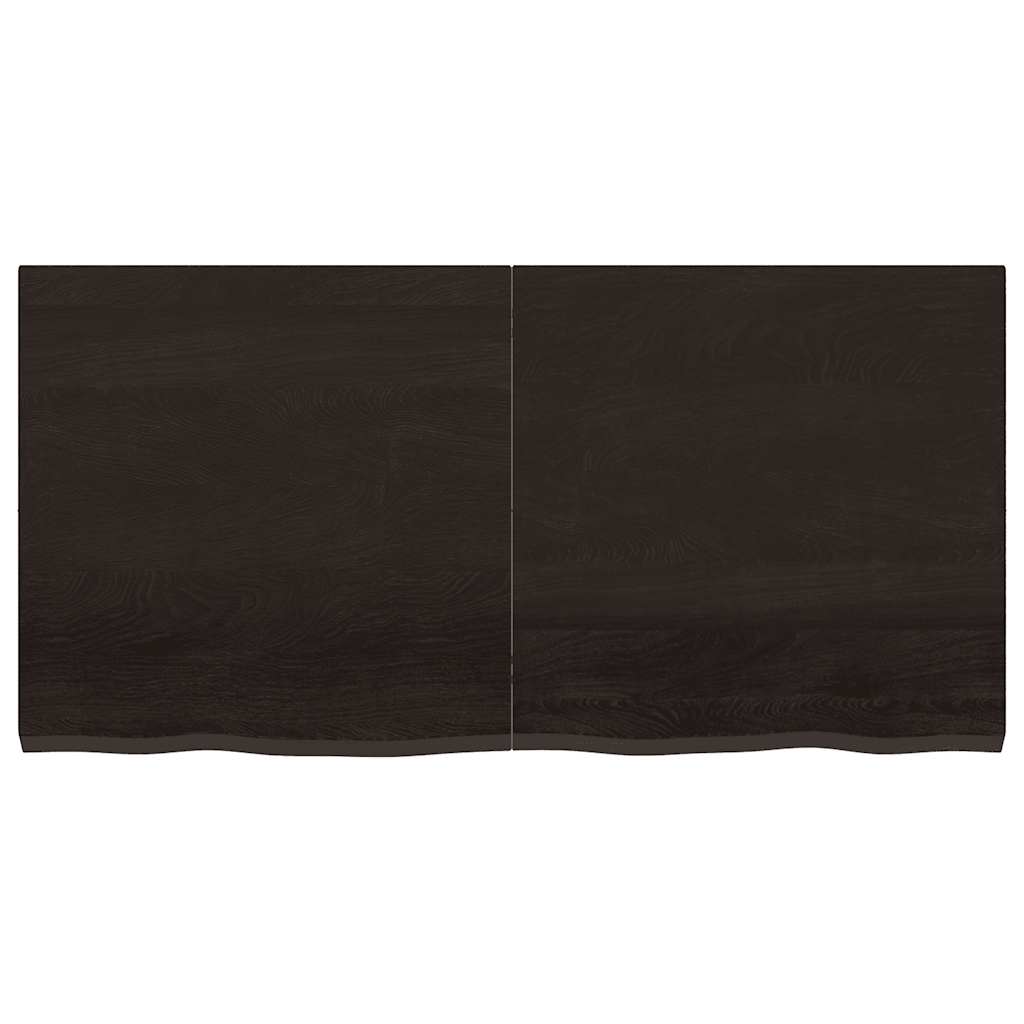 sötétbarna kezelt tömör tölgyfa asztallap 120x60x(2-4) cm