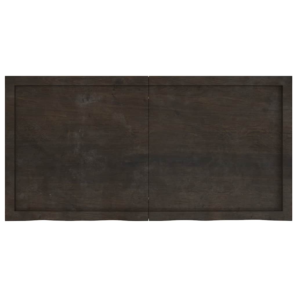 sötétbarna kezelt tömör tölgyfa asztallap 120x60x(2-6) cm