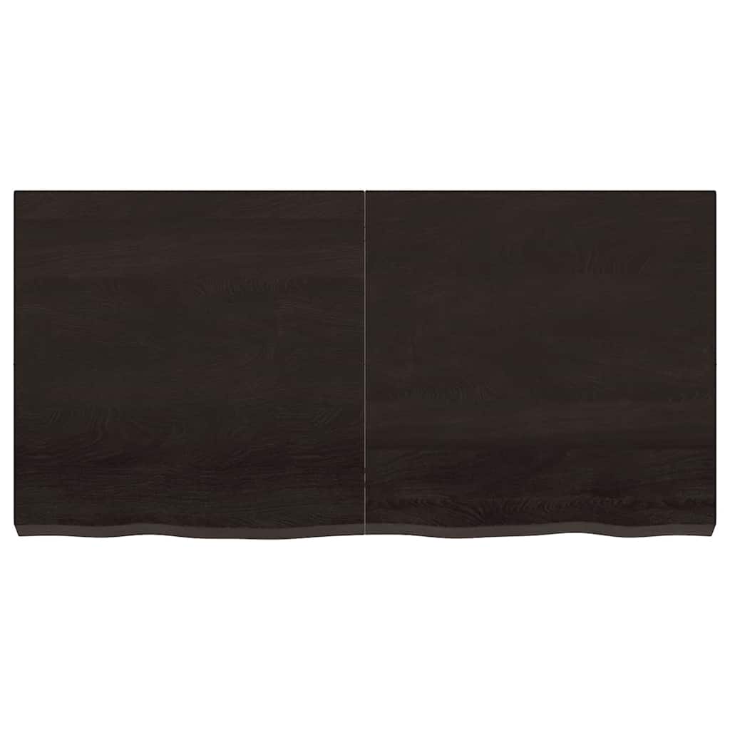 sötétbarna kezelt tömör tölgyfa asztallap 120x60x(2-6) cm