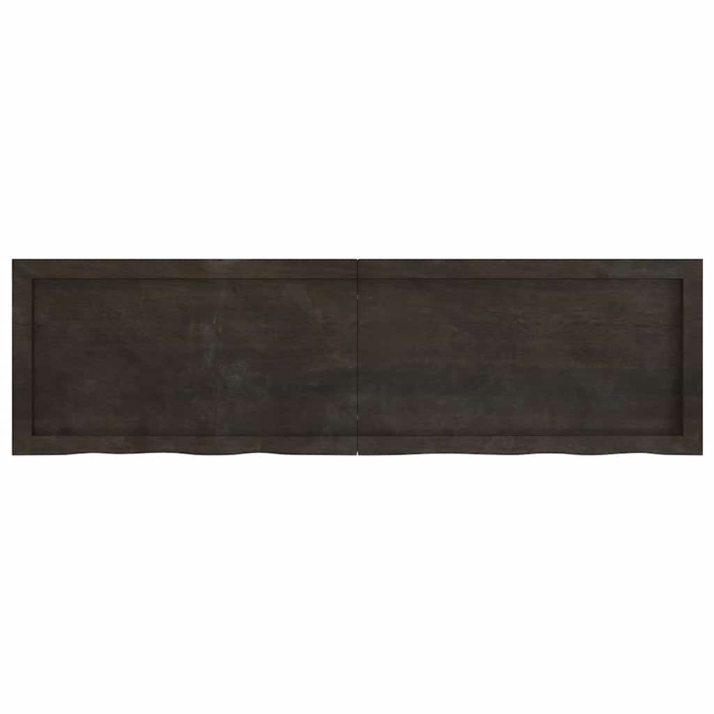 sötétbarna kezelt tömör tölgyfa asztallap 140x40x(2-6) cm