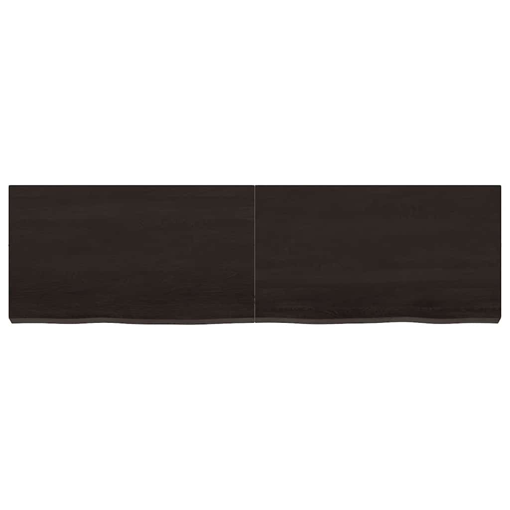 sötétbarna kezelt tömör tölgyfa asztallap 140x40x(2-6) cm