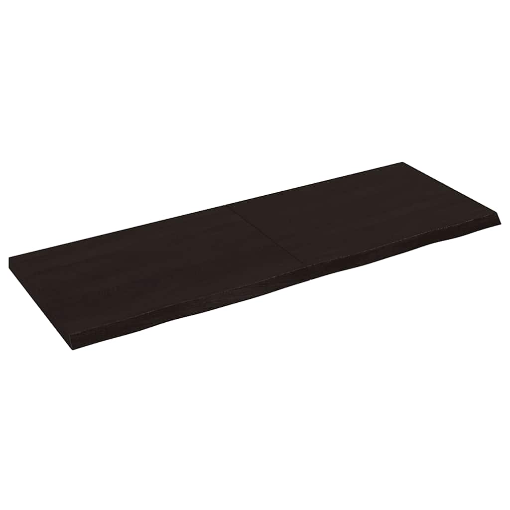 sötétbarna kezelt tömör tölgyfa asztallap 140x50x(2-4) cm