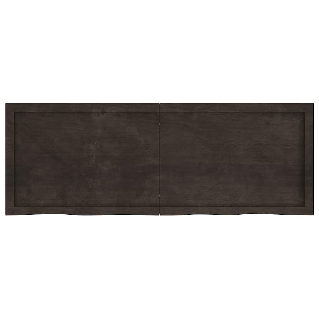 sötétbarna kezelt tömör tölgyfa asztallap 140x50x(2-4) cm