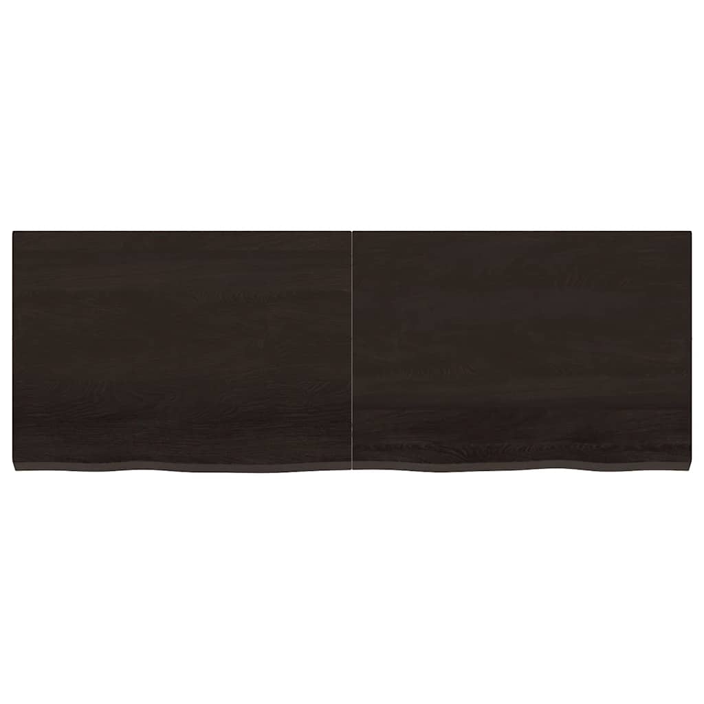 sötétbarna kezelt tömör tölgyfa asztallap 140x50x(2-4) cm