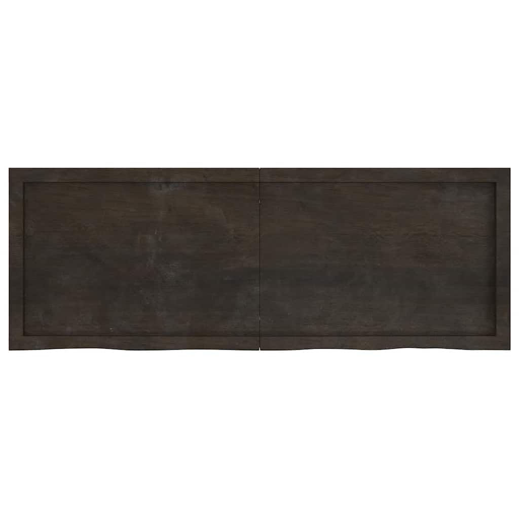 sötétbarna kezelt tömör tölgyfa asztallap 140x50x(2-6) cm