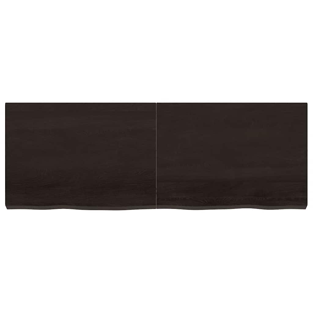 sötétbarna kezelt tömör tölgyfa asztallap 140x50x(2-6) cm