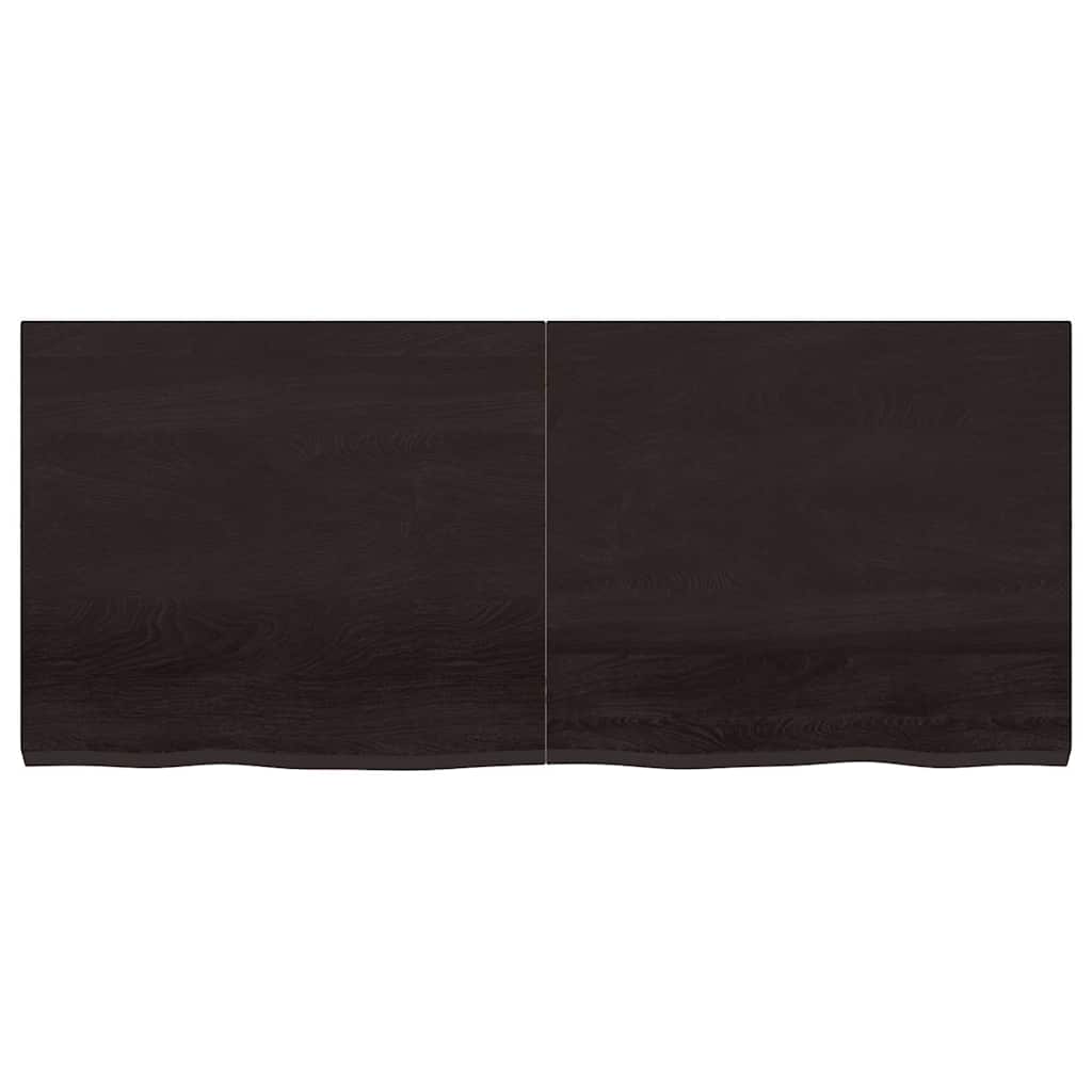 sötétbarna kezelt tömör tölgyfa asztallap 140x60x(2-4) cm