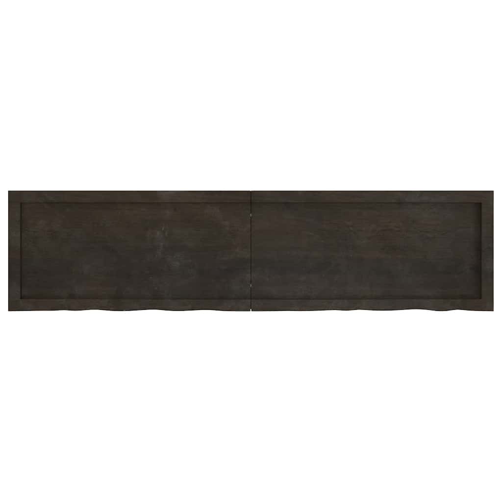 sötétbarna kezelt tömör tölgyfa asztallap 160x40x(2-4) cm