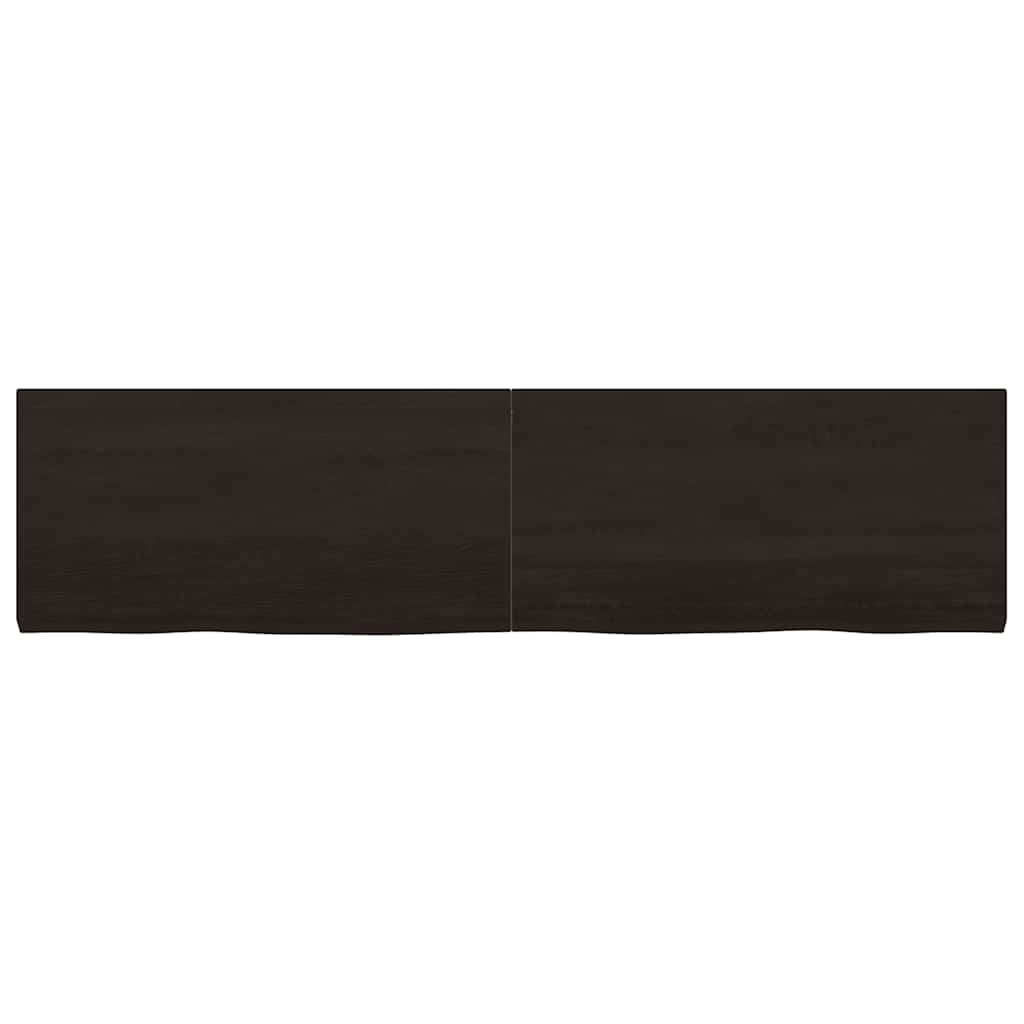 sötétbarna kezelt tömör tölgyfa asztallap 160x40x(2-4) cm