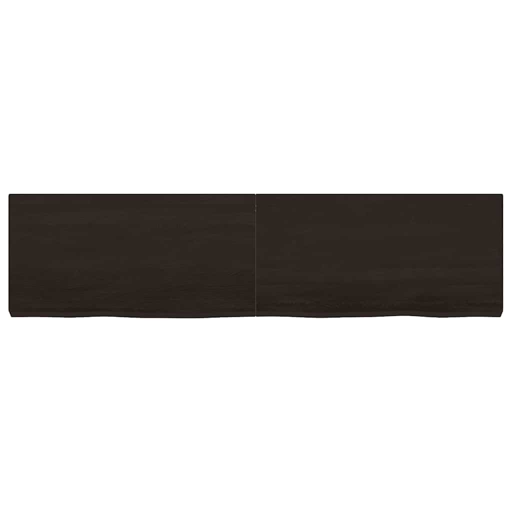 sötétbarna kezelt tömör tölgyfa asztallap 160x40x(2-6) cm