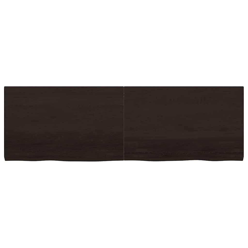 sötétbarna kezelt tömör tölgyfa asztallap 160x50x(2-4) cm