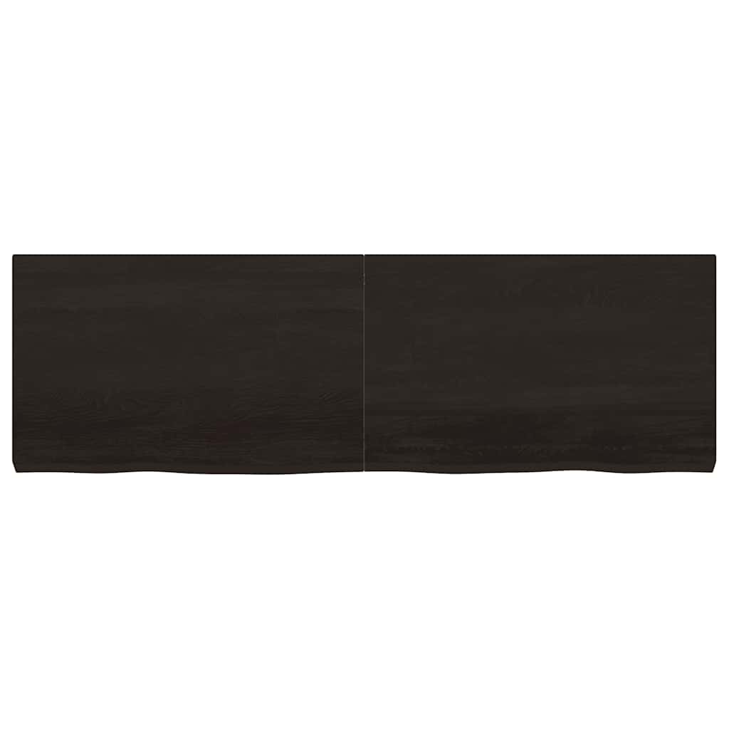 sötétbarna kezelt tömör tölgyfa asztallap 160x50x(2-6) cm