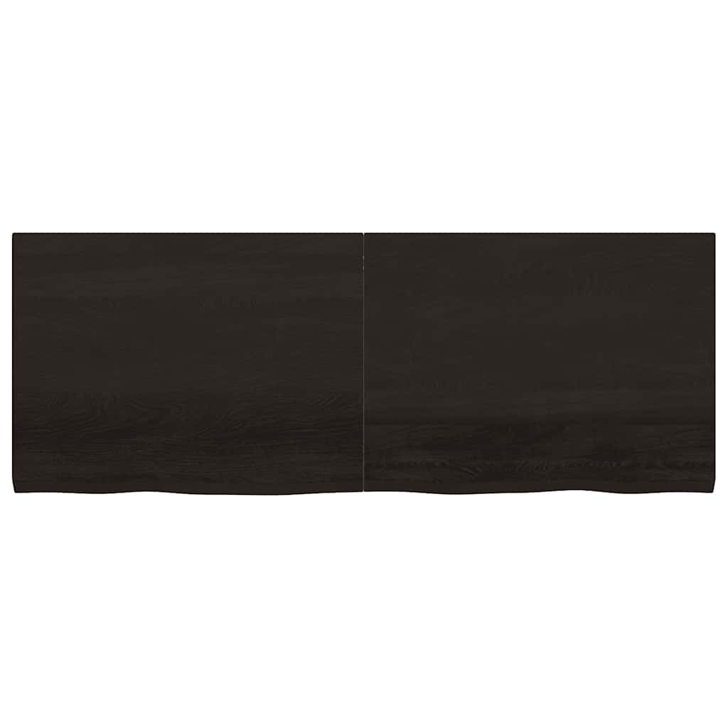 sötétbarna kezelt tömör tölgyfa asztallap 160x60x(2-4) cm