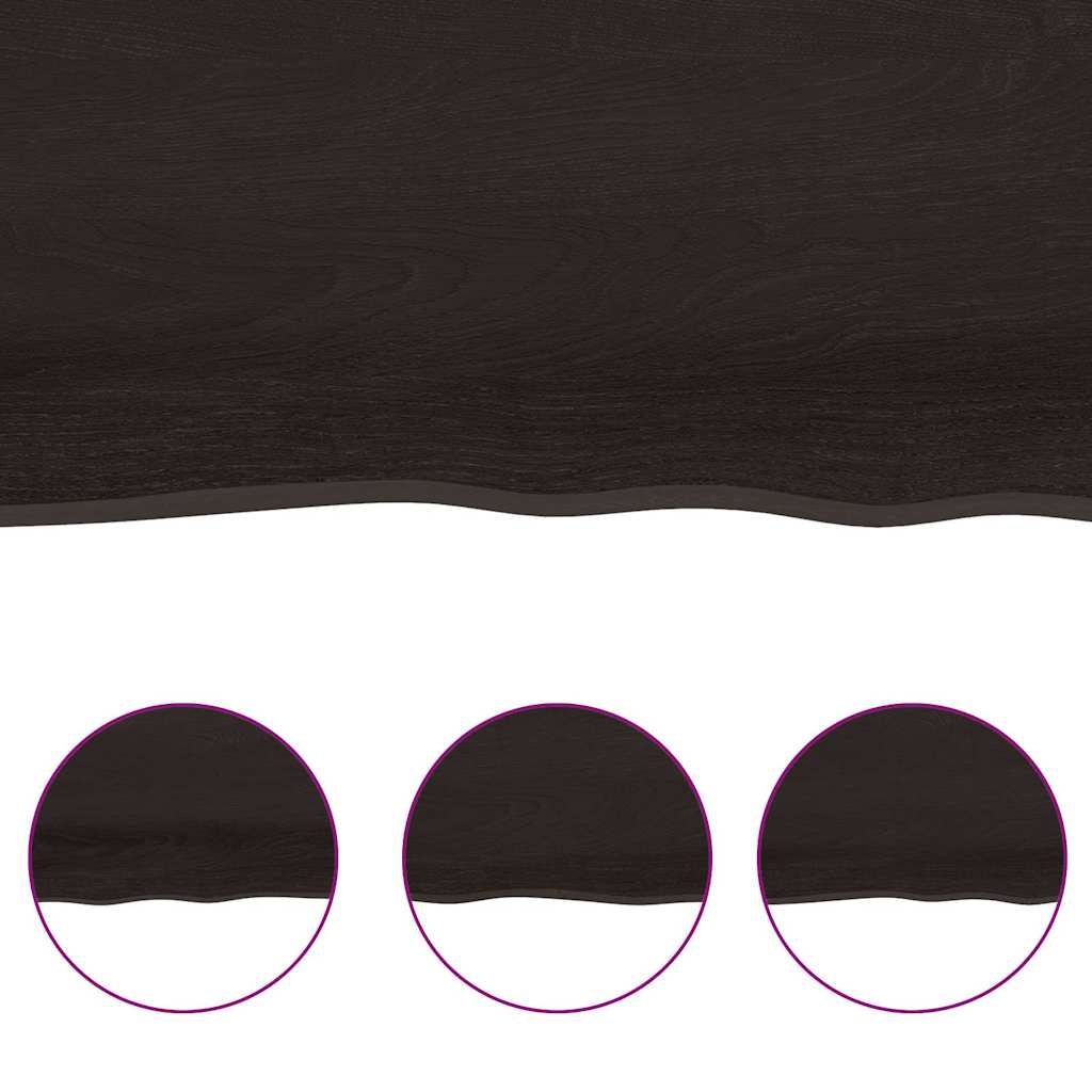 sötétbarna kezelt tömör tölgyfa asztallap 160x60x(2-4) cm