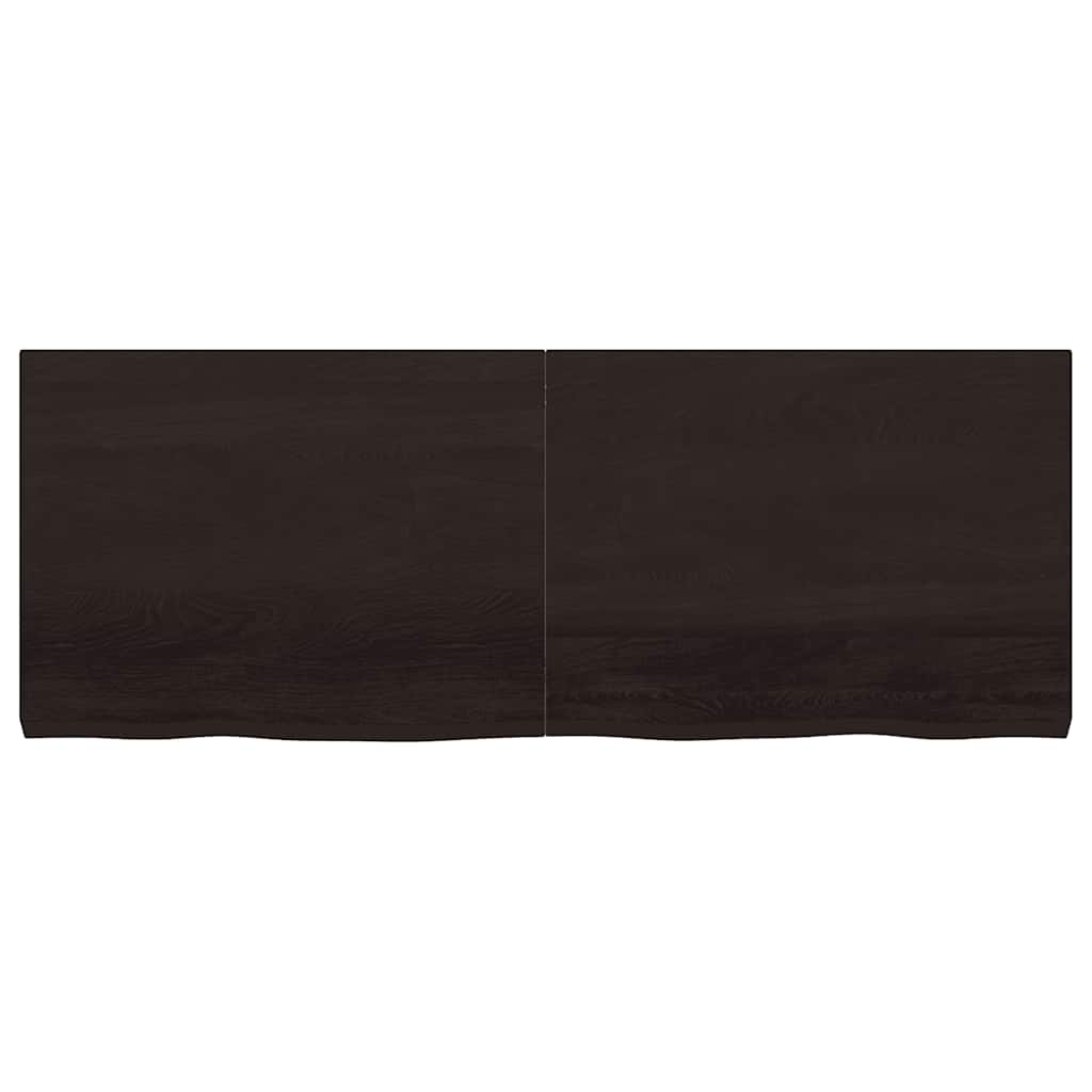 sötétbarna kezelt tömör tölgyfa asztallap 160x60x(2-6) cm