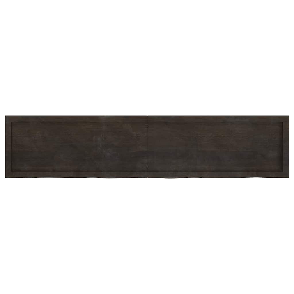 sötétbarna kezelt tömör tölgyfa asztallap 180x40x(2-4) cm