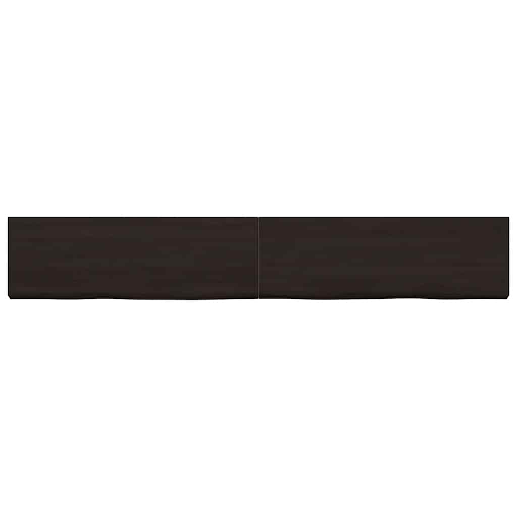 sötétbarna kezelt tömör tölgyfa asztallap 180x40x(2-4) cm