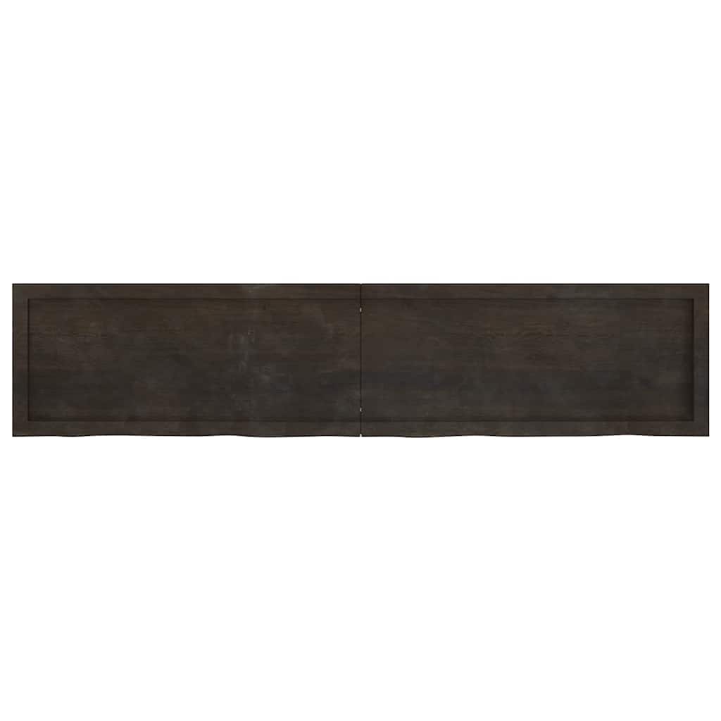 sötétbarna kezelt tömör tölgyfa asztallap 180x40x(2-6) cm
