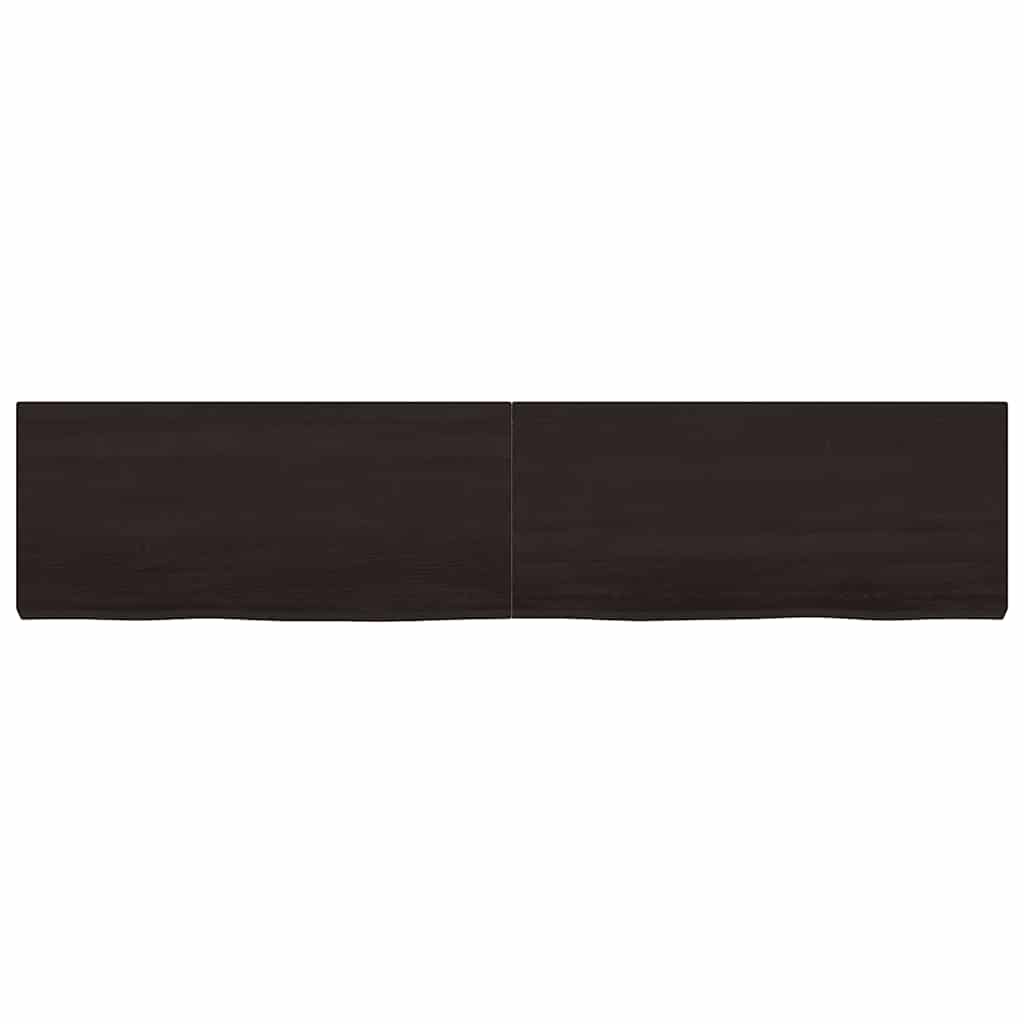 sötétbarna kezelt tömör tölgyfa asztallap 180x40x(2-6) cm