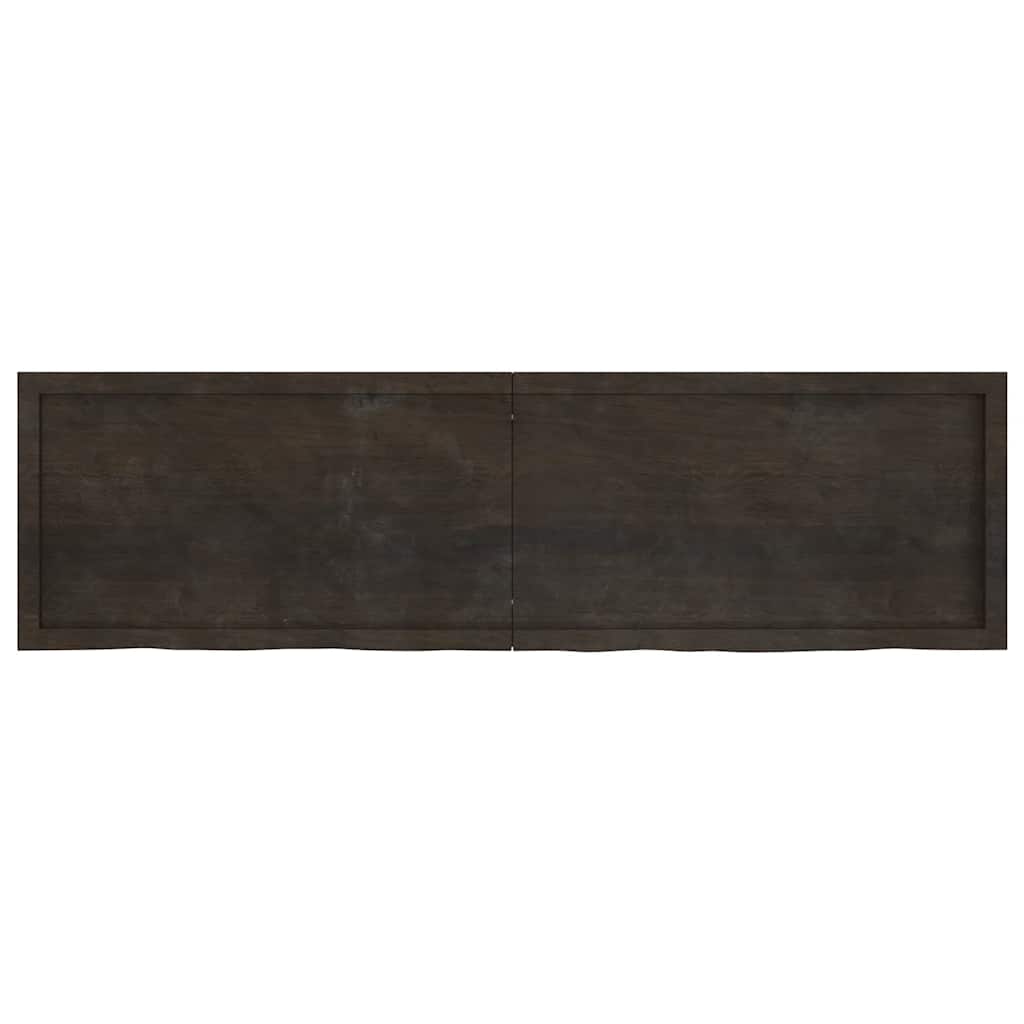 sötétbarna kezelt tömör tölgyfa asztallap 180x50x(2-4) cm