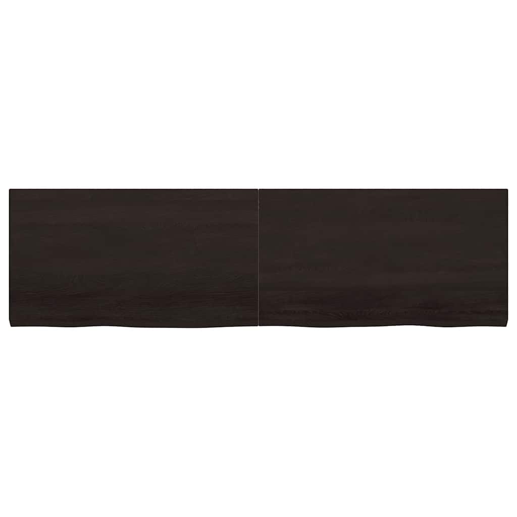sötétbarna kezelt tömör tölgyfa asztallap 180x50x(2-4) cm