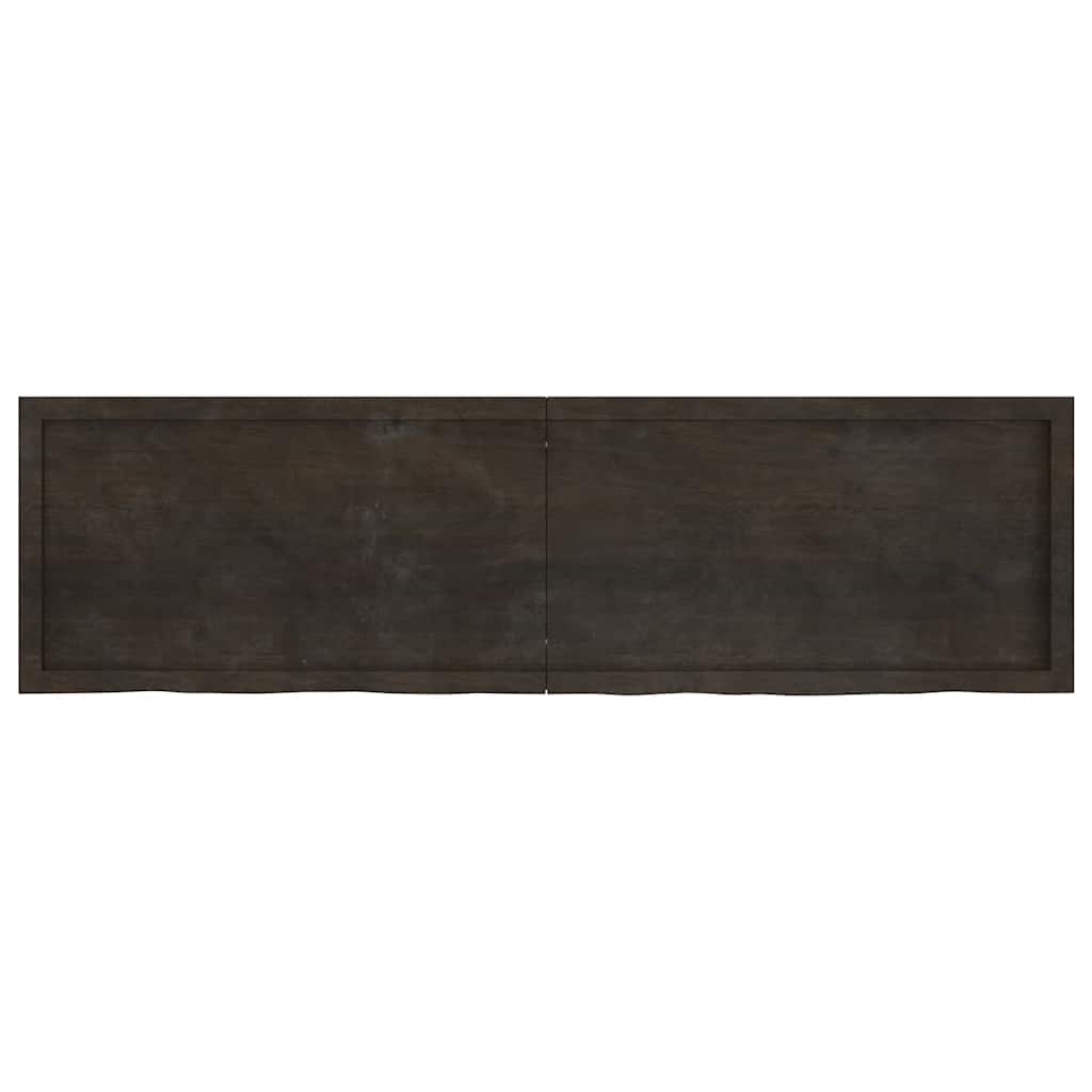 sötétbarna kezelt tömör tölgyfa asztallap 180x50x(2-6) cm