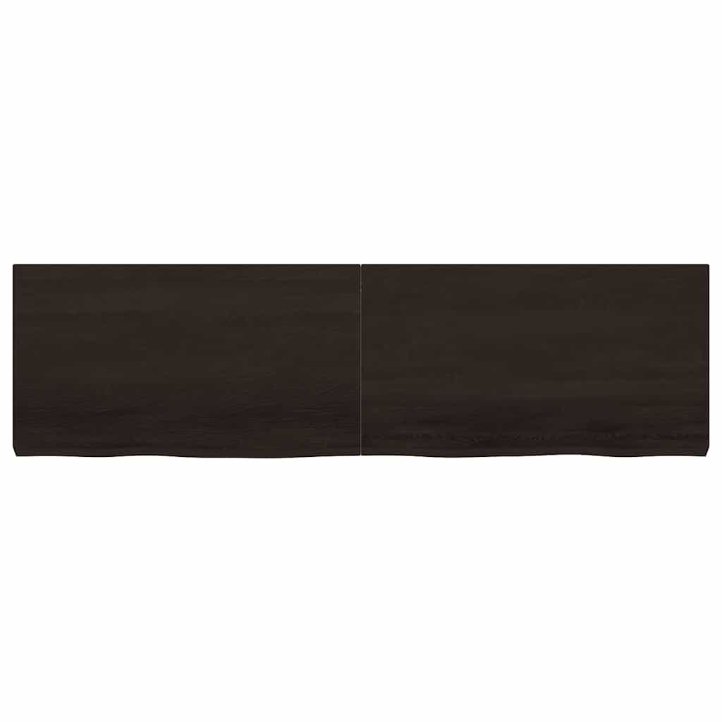 sötétbarna kezelt tömör tölgyfa asztallap 180x50x(2-6) cm