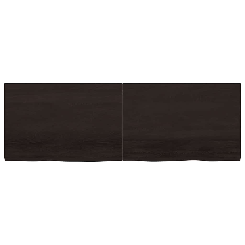 sötétbarna kezelt tömör tölgyfa asztallap 180x60x(2-4) cm