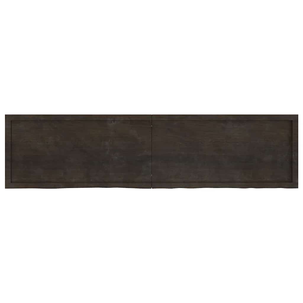 sötétbarna kezelt tömör tölgyfa asztallap 200x50x(2-6) cm