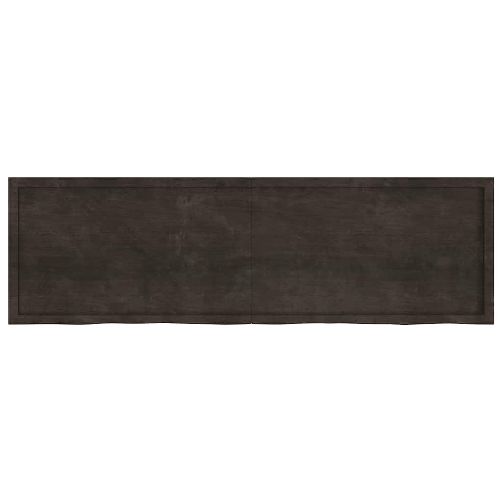 sötétbarna kezelt tömör tölgyfa asztallap 200x60x(2-4) cm