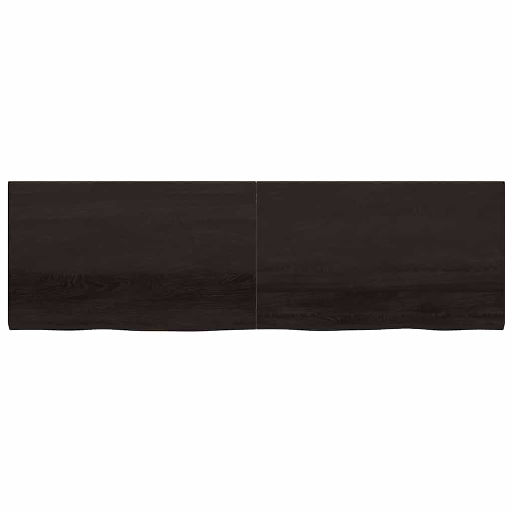 sötétbarna kezelt tömör tölgyfa asztallap 200x60x(2-4) cm
