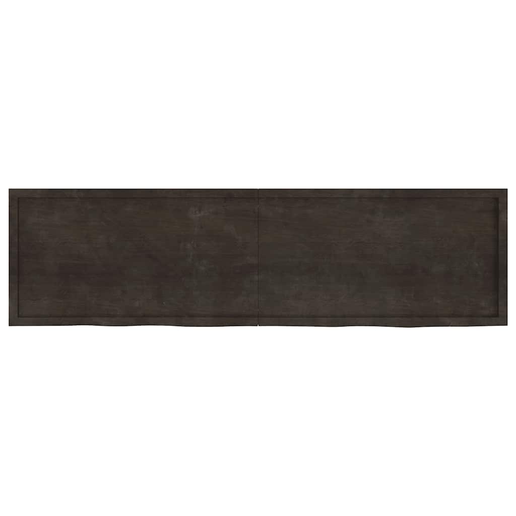 sötétbarna kezelt tömör tölgyfa asztallap 220x60x(2-4) cm