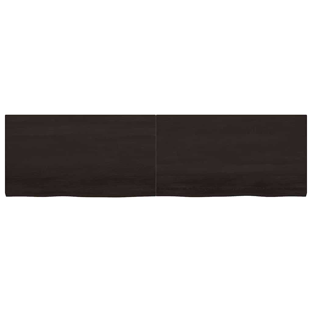 sötétbarna kezelt tömör tölgyfa asztallap 220x60x(2-4) cm