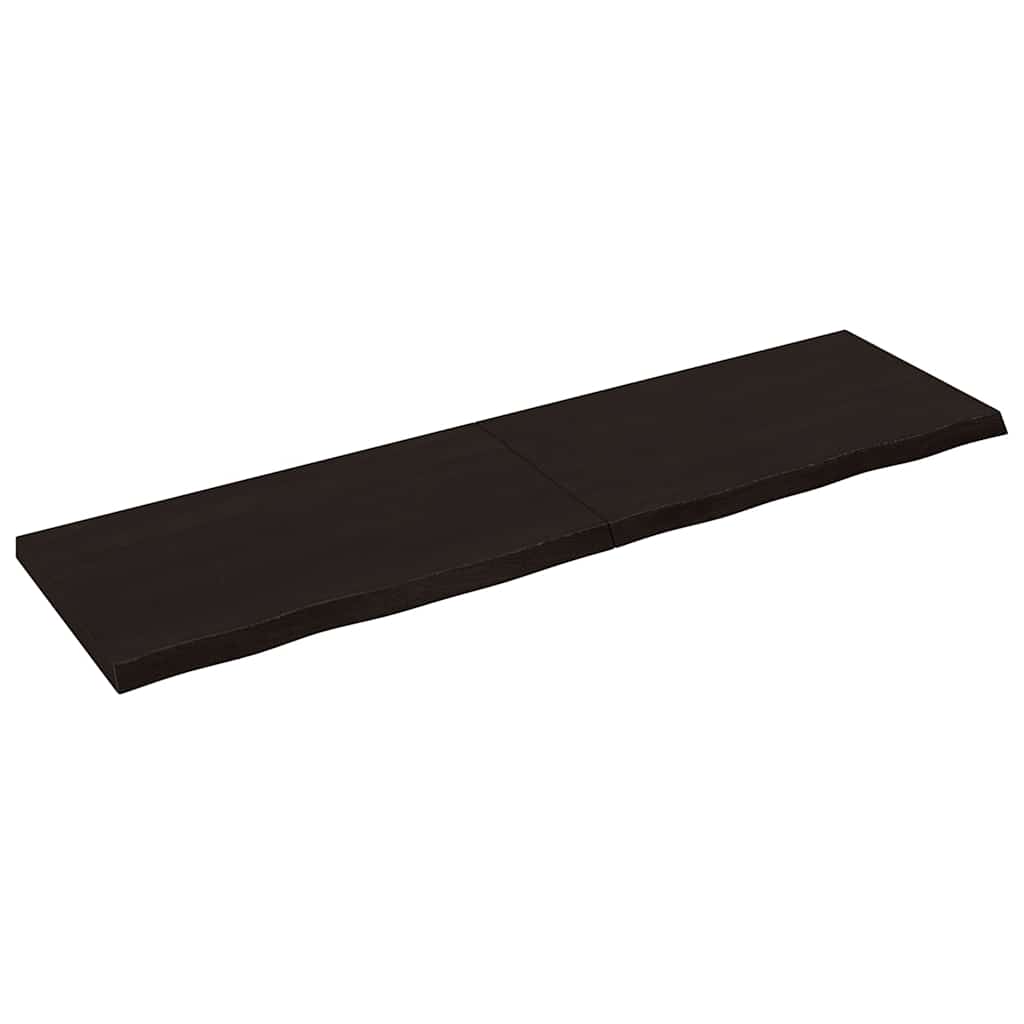 sötétbarna kezelt tömör tölgyfa asztallap 220x60x(2-6) cm
