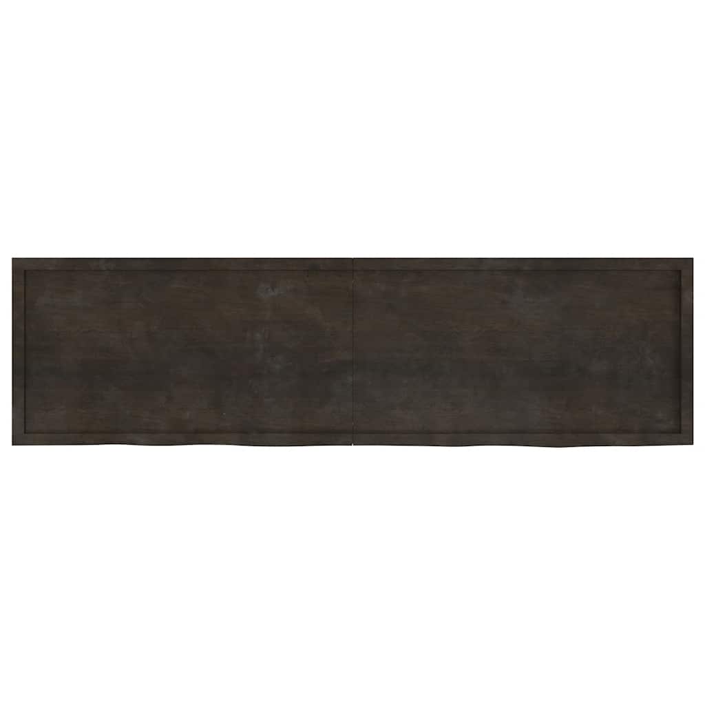 sötétbarna kezelt tömör tölgyfa asztallap 220x60x(2-6) cm