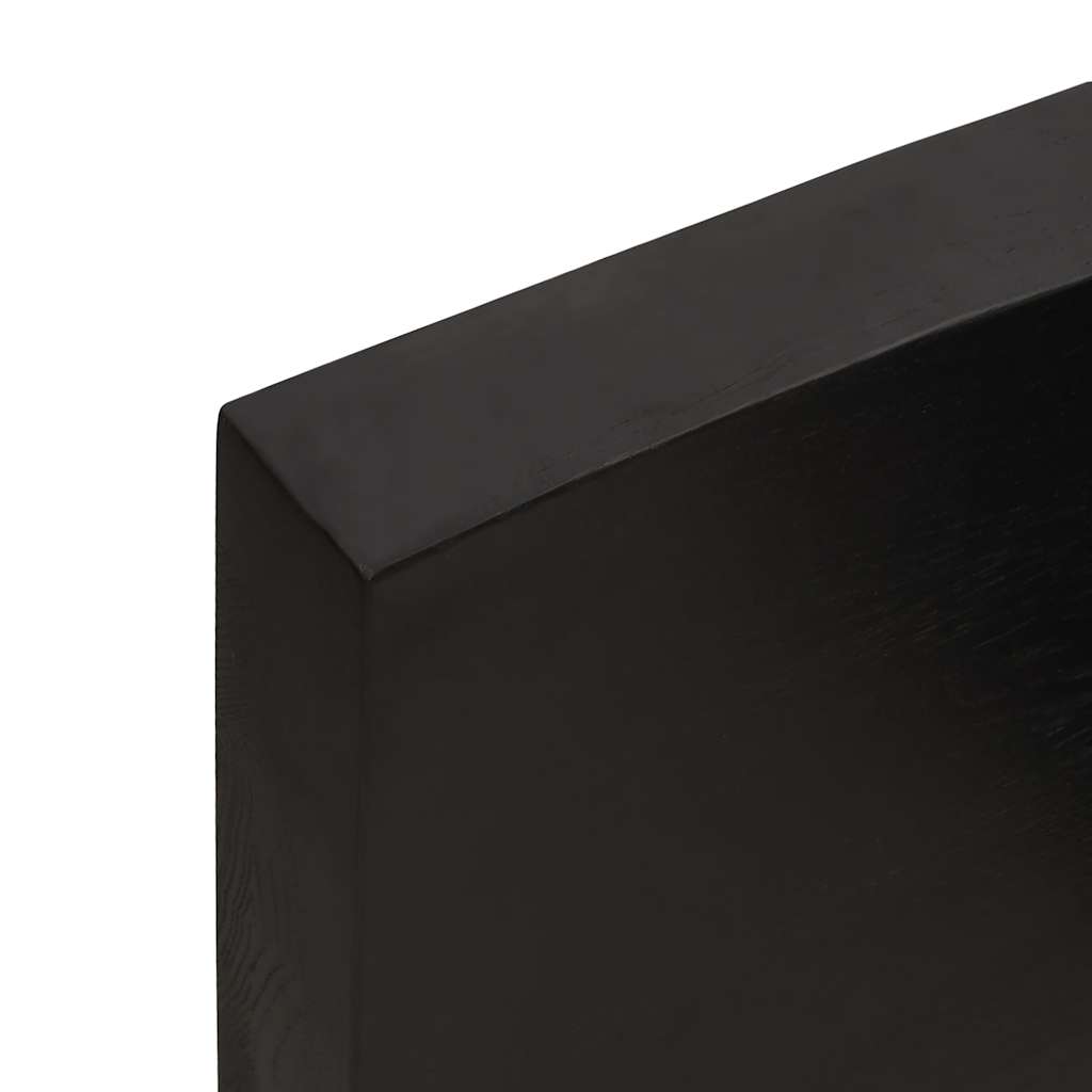 sötétbarna kezelt tömör tölgyfa asztallap 220x60x(2-6) cm