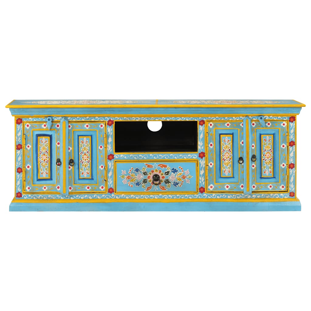 kék tömör mangófa TV-szekrény 110 x 30 x 40 cm