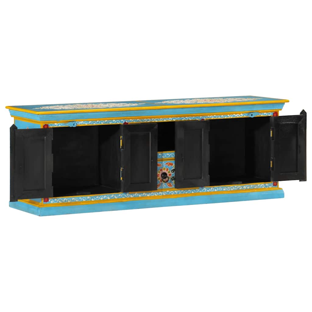 kék tömör mangófa TV-szekrény 110 x 30 x 40 cm
