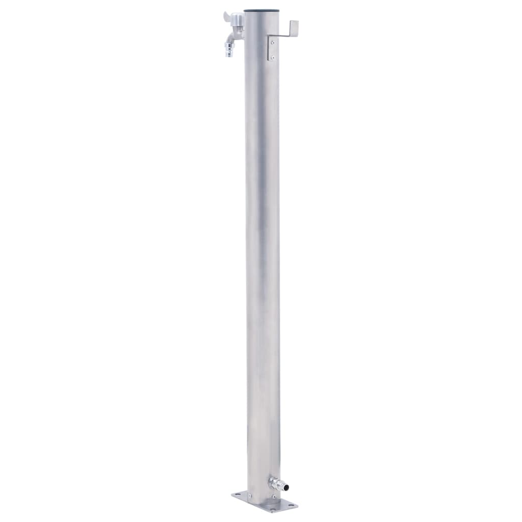 kerek rozsdamentes acél kerti oszlop típusú vízcsap 40 cm