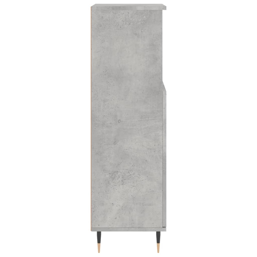 betonszürke szerelt fa fürdőszobaszekrény 30 x 30 x 100 cm