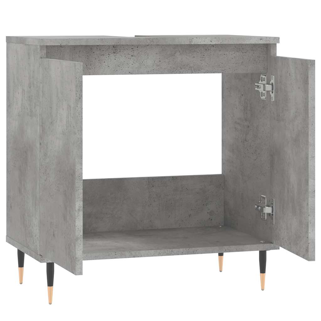betonszürke szerelt fa fürdőszobaszekrény 58x33x60 cm