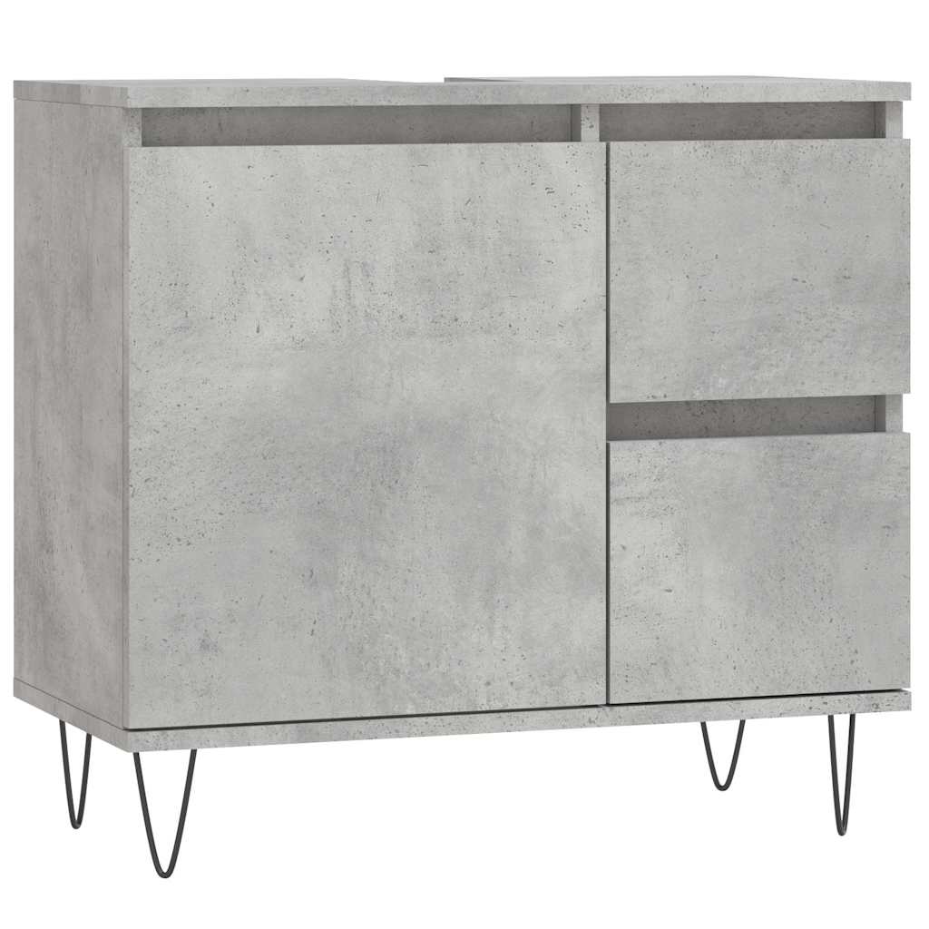 betonszürke szerelt fa fürdőszobaszekrény 65 x 33 x 60 cm
