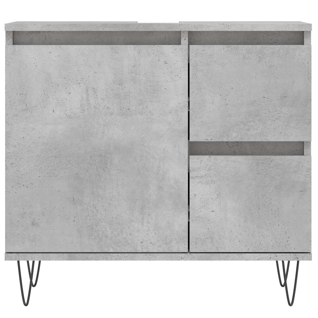 betonszürke szerelt fa fürdőszobaszekrény 65 x 33 x 60 cm