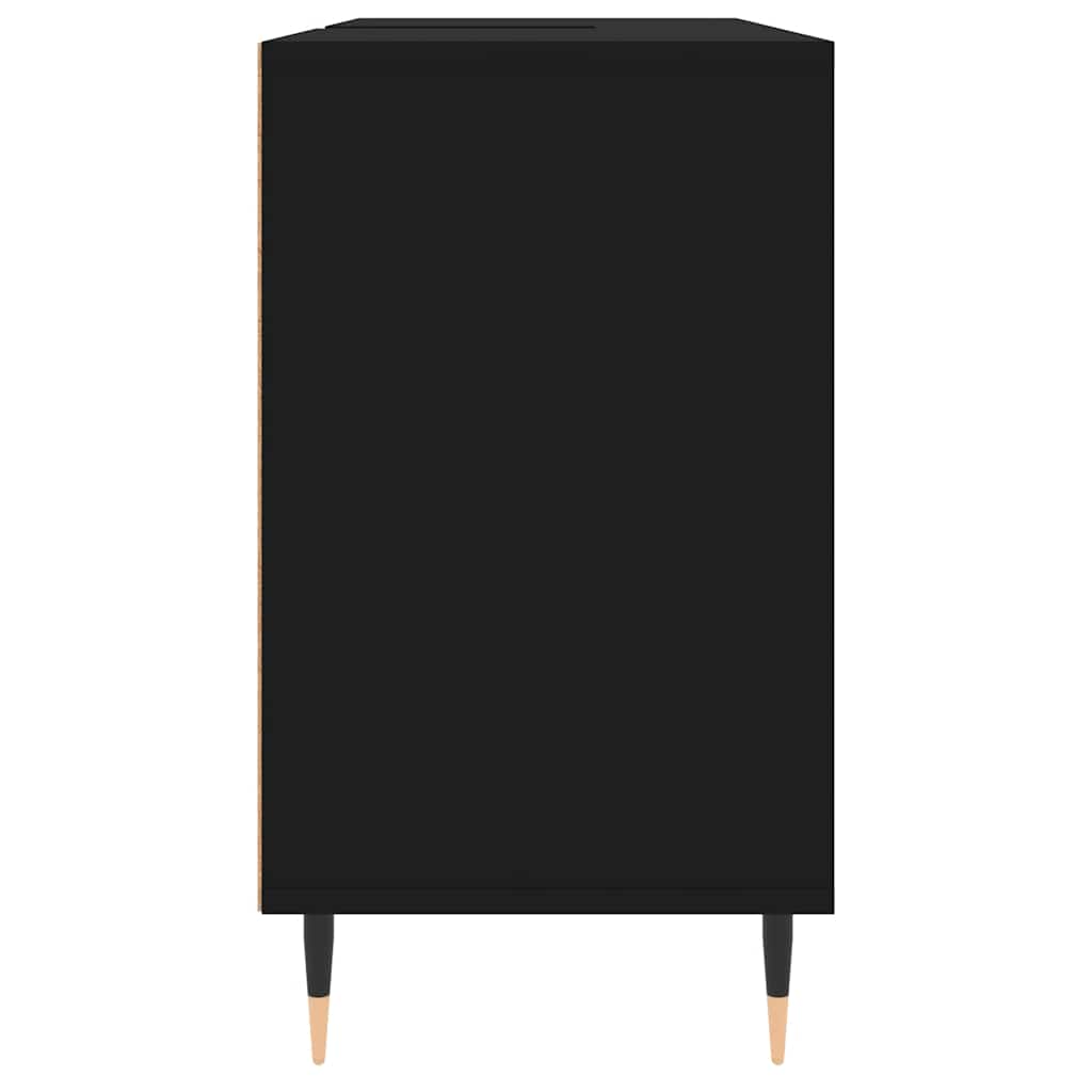 fekete szerelt fa mosdószekrény 80 x 33 x 60 cm