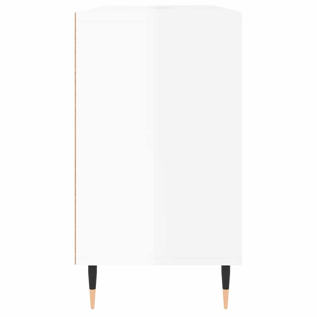 magasfényű fehér szerelt fa fürdőszobaszekrény 80 x 33 x 60 cm