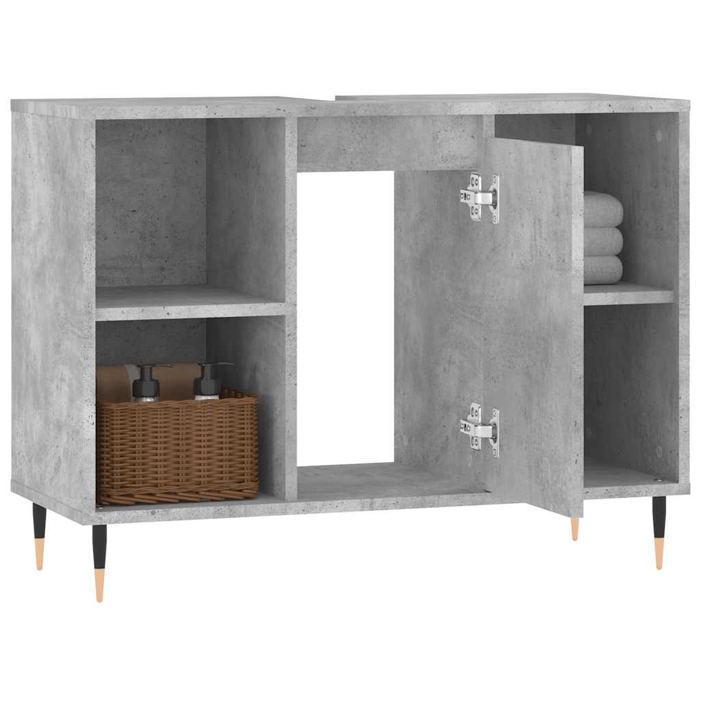 betonszürke szerelt fa fürdőszobaszekrény 80 x 33 x 60 cm