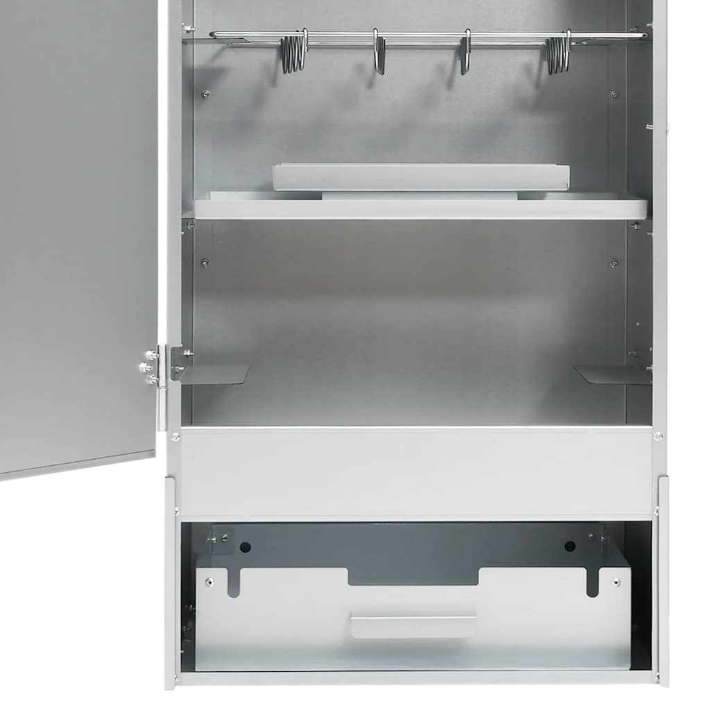 horganyzott acél BBQ füstölőkemence faaprítékkal 44,5x29x83 cm
