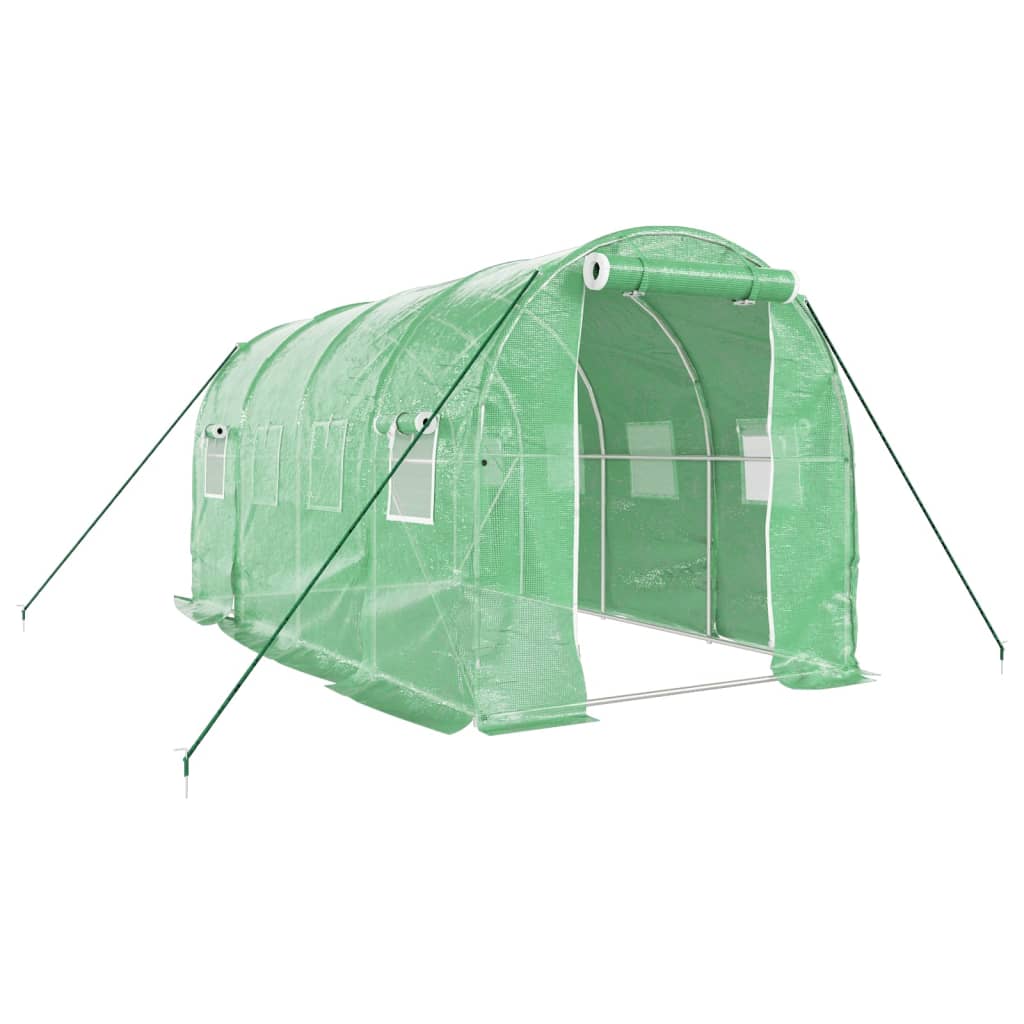 zöld acélvázas melegház 8 m² 4 x 2 x 2 m