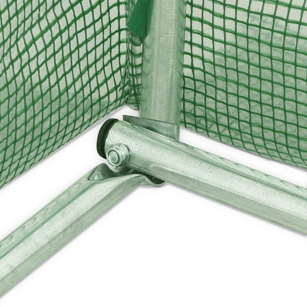 zöld acélvázas melegház 12 m² 4 x 3 x 2 m